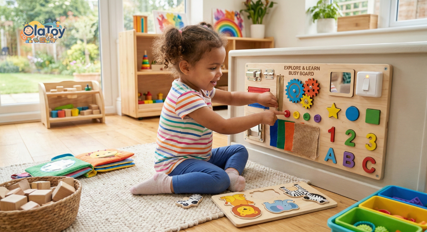Creative game with Puzzle & Busy Boards: Sensory Development Tips for Growing Minds